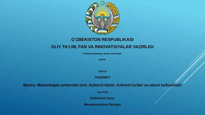Marketingda axborotni orni