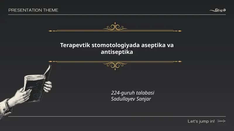 Terapevtik stomotologiyada aseptika va antiseptika
