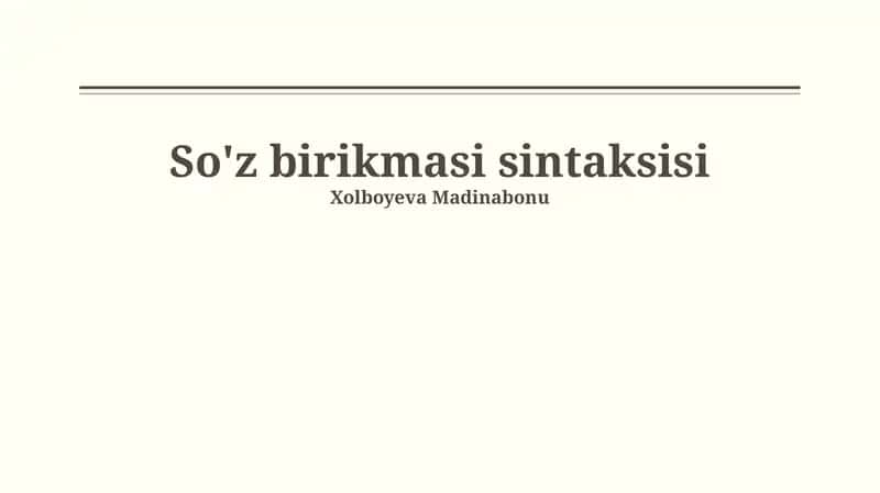 So'z birikmasi sintaksisi