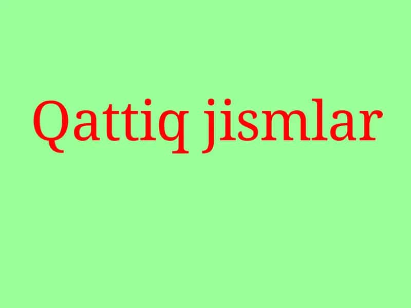 Qattiq jismlar