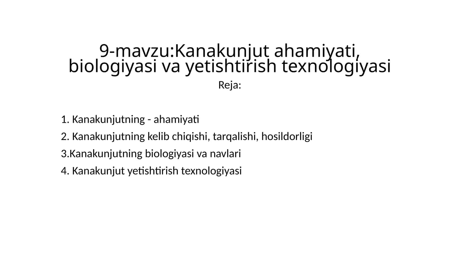 Kanakunjut ahamiyati, biologiyasi va yetishtirish texnologiyasi