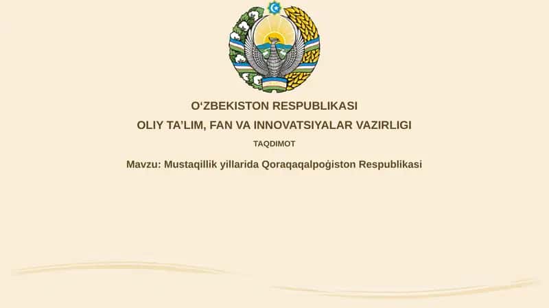 Mustaqillik Yillarida Qoraqalpogʻiston Respublikasi