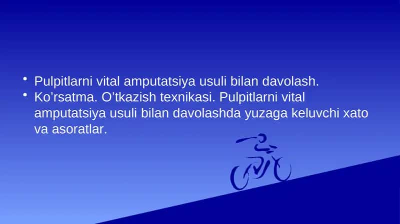 Pulpitlarni vital amputatsiya usuli bilan davolash