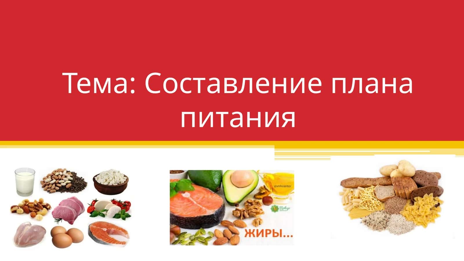 Составление плана питания