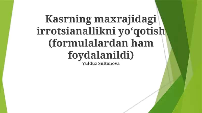 Maxrajlarni soddalashtirish
