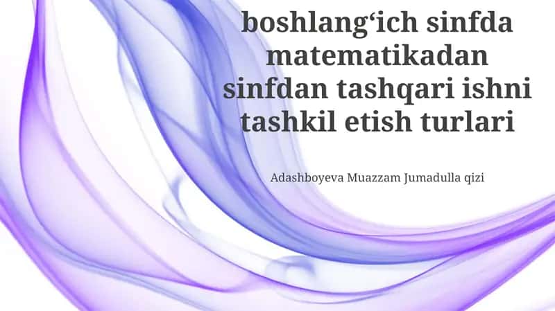 Matematikadan tashqari faoliyat turlari