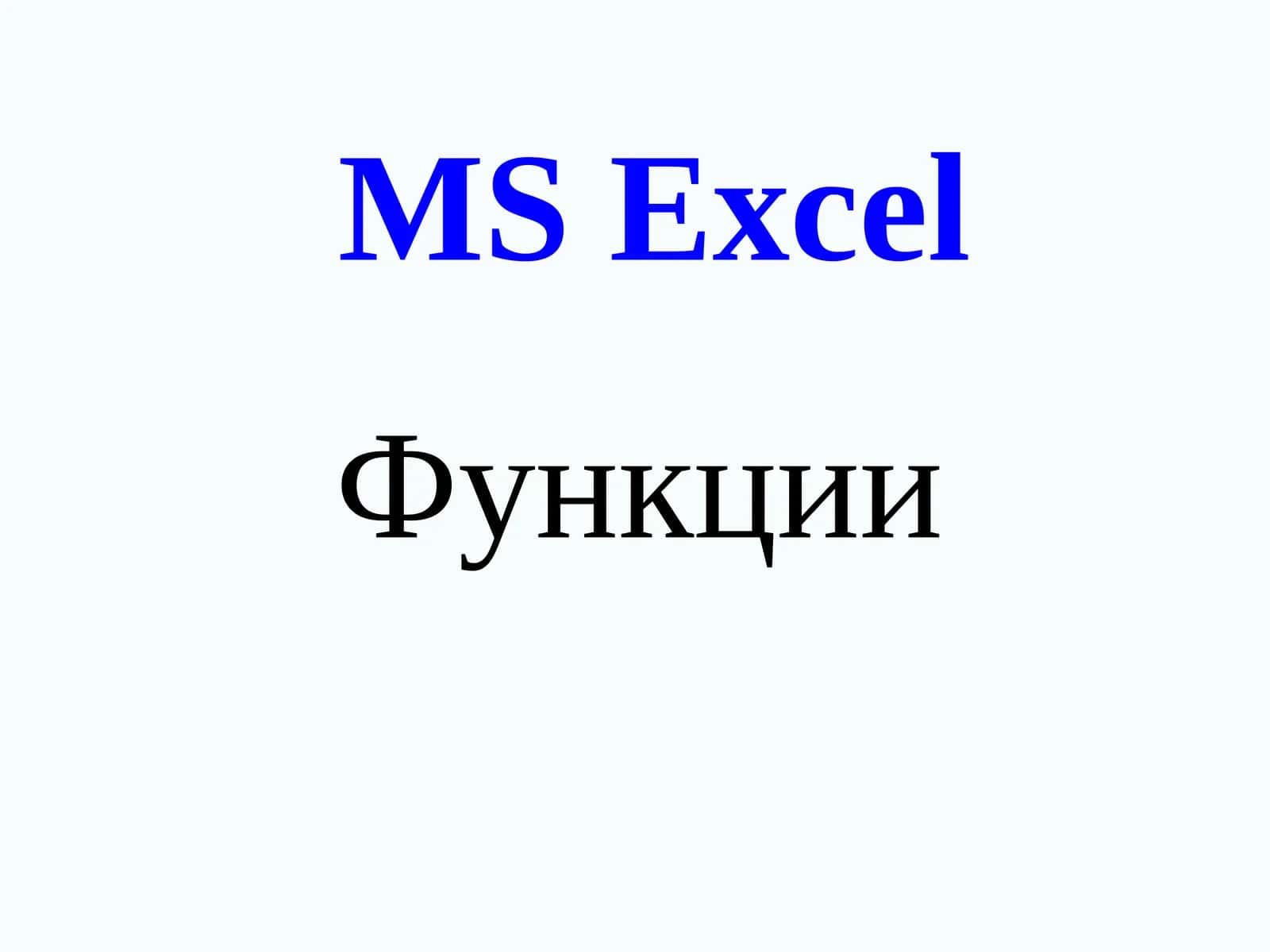 MS Excel