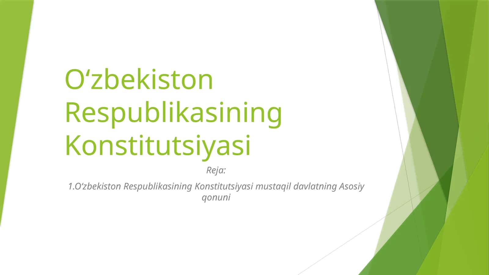 O‘zbekiston Respublikasining Konstitutsiyasi