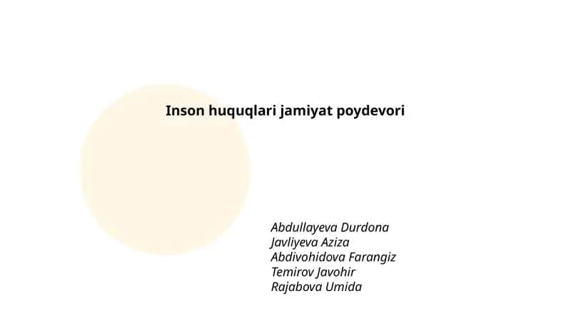Inson Huquqlari Jamiyat Poydevori