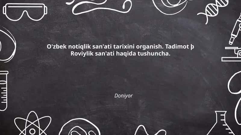 O'zbek notiqlik san'ati tarixini organish