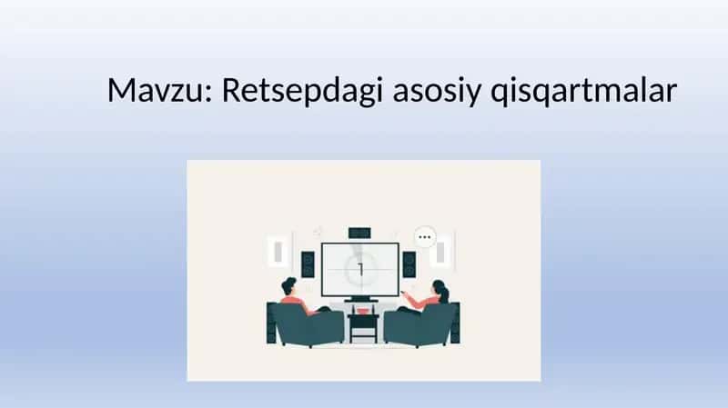 Retsepdagi asosiy qisqartmalar