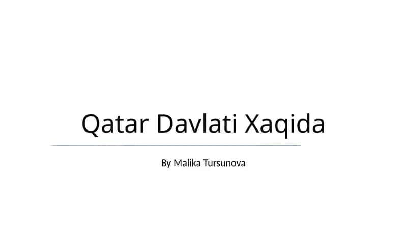 Qatar Davlati Xaqida