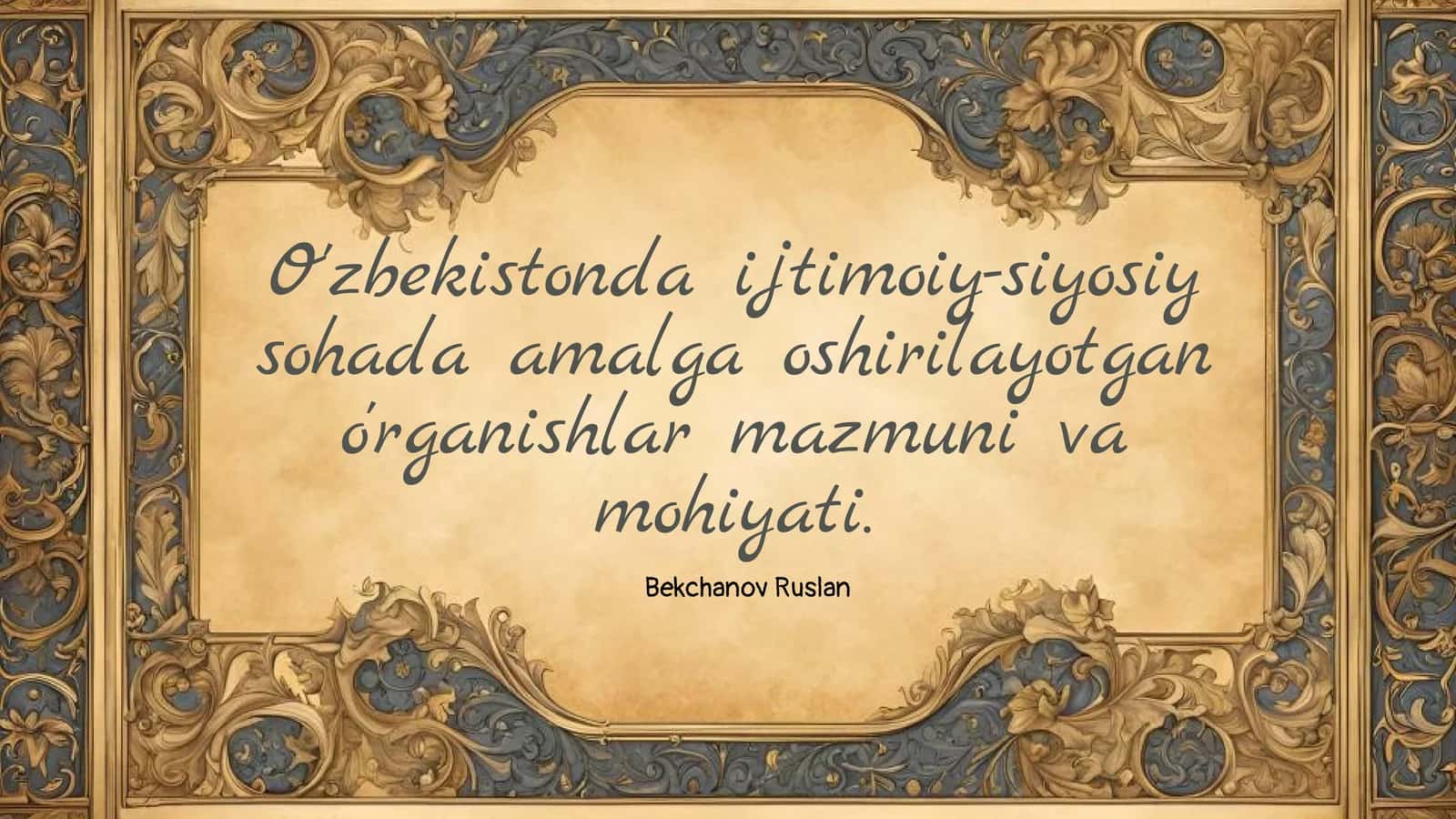 Ijtimoiy-siyosiy islohotlar