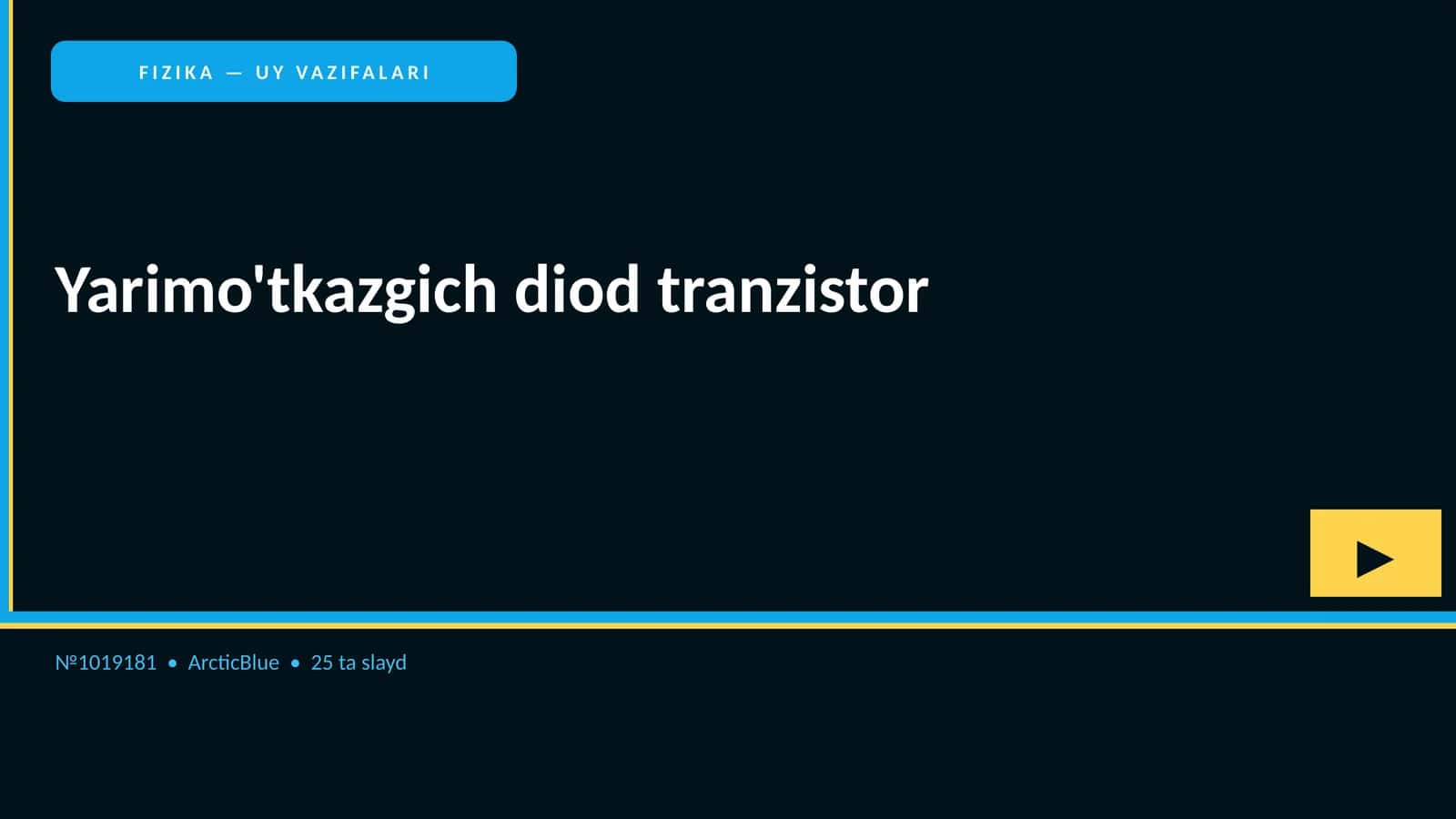 FIZIKA — UY VAZIFALARI