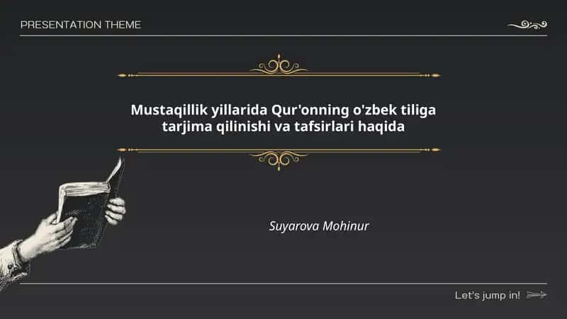 Mustaqillik yillarida Qur'onning o'zbek tiliga tarjima qilinishi va tafsirlari haqida