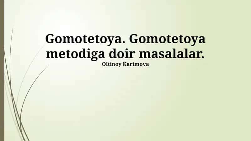 Gomotetoya usuli