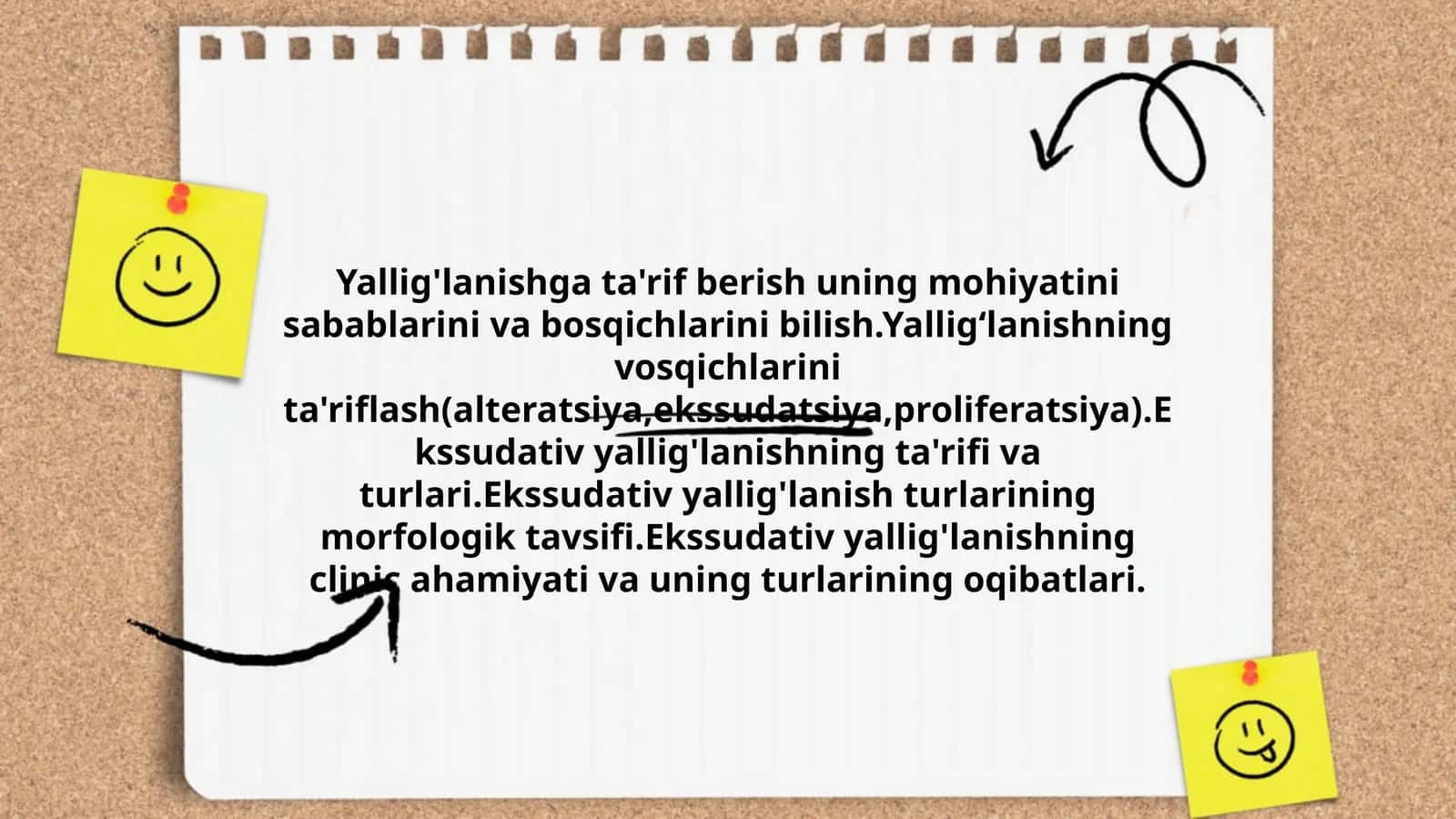 Yallig'lanishga ta'rif berish uning mohiyatini sabablarini va bosqichlarini bilish