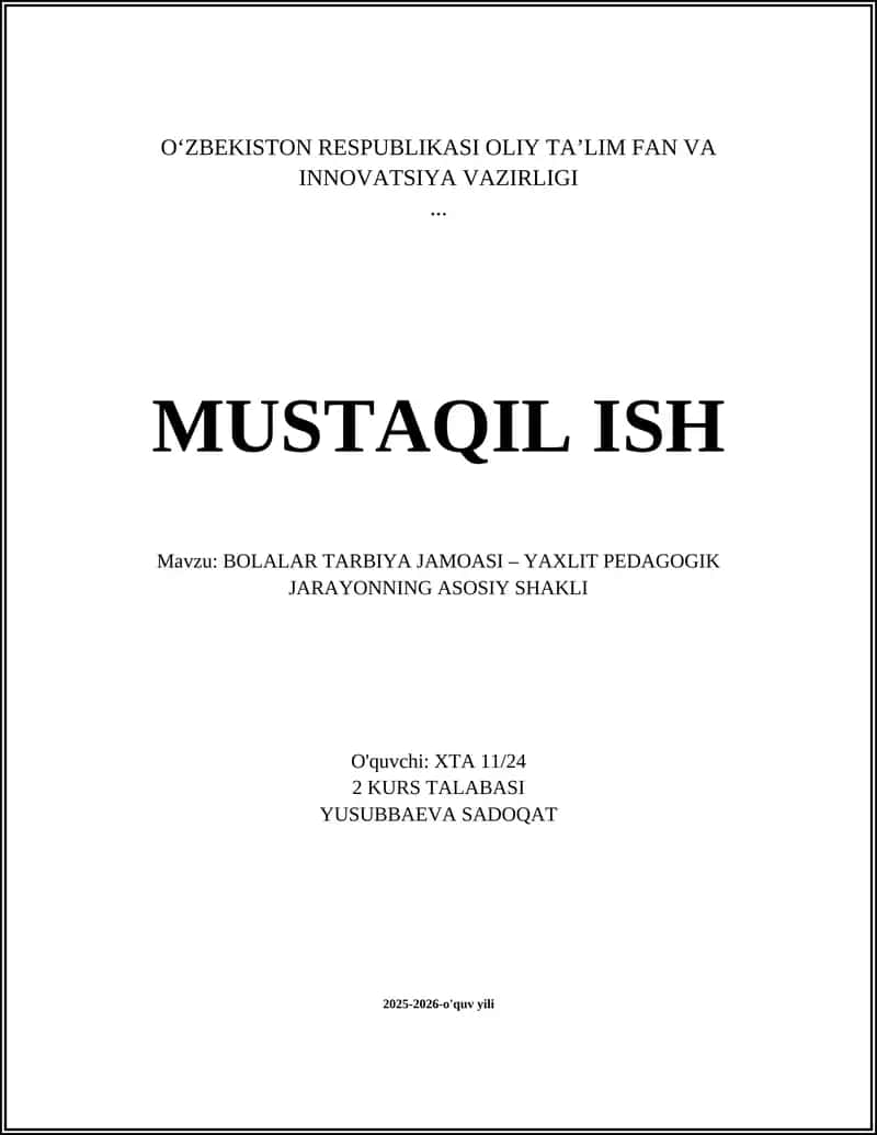 Bolalar Tarbiya Jamoasi