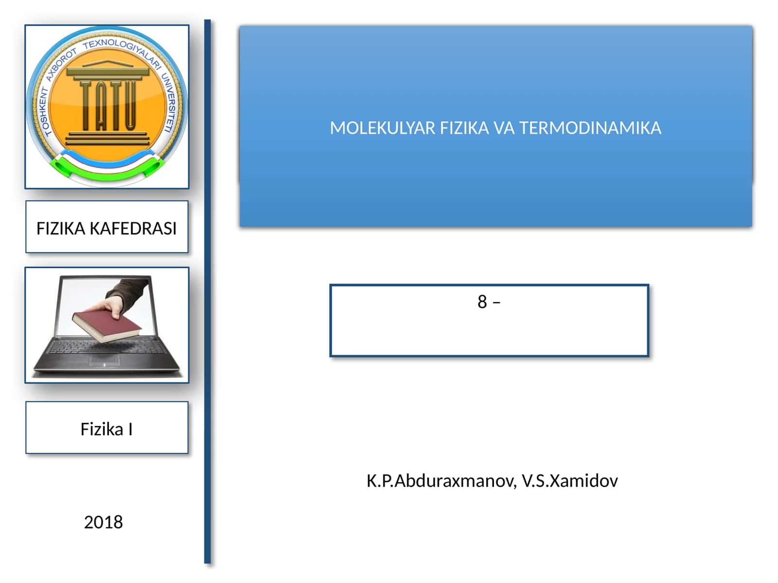 MOLEKULYAR FIZIKA VA TERMODINAMIKA