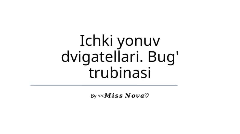 Ichki Yonish Dvigatellari