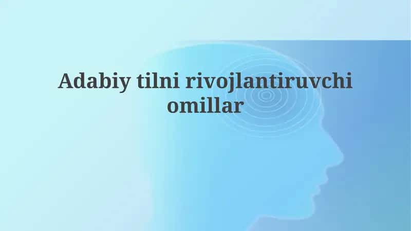 Adabiytilni rivojlantiruvchi omillar