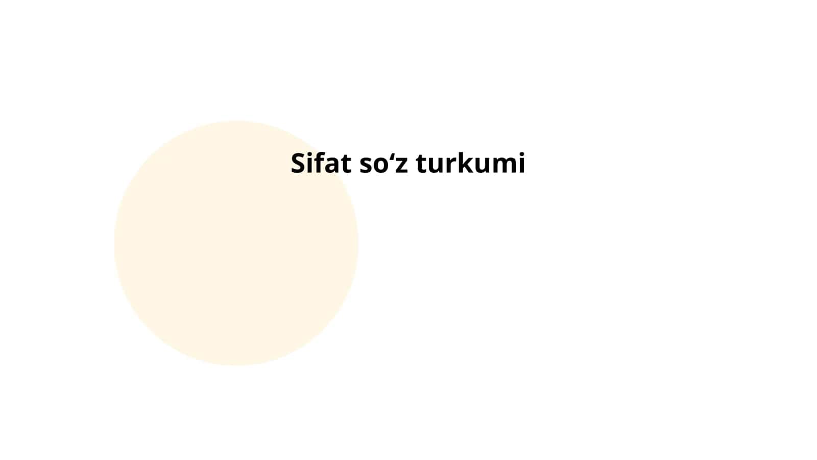 Sifat so'z turkumi