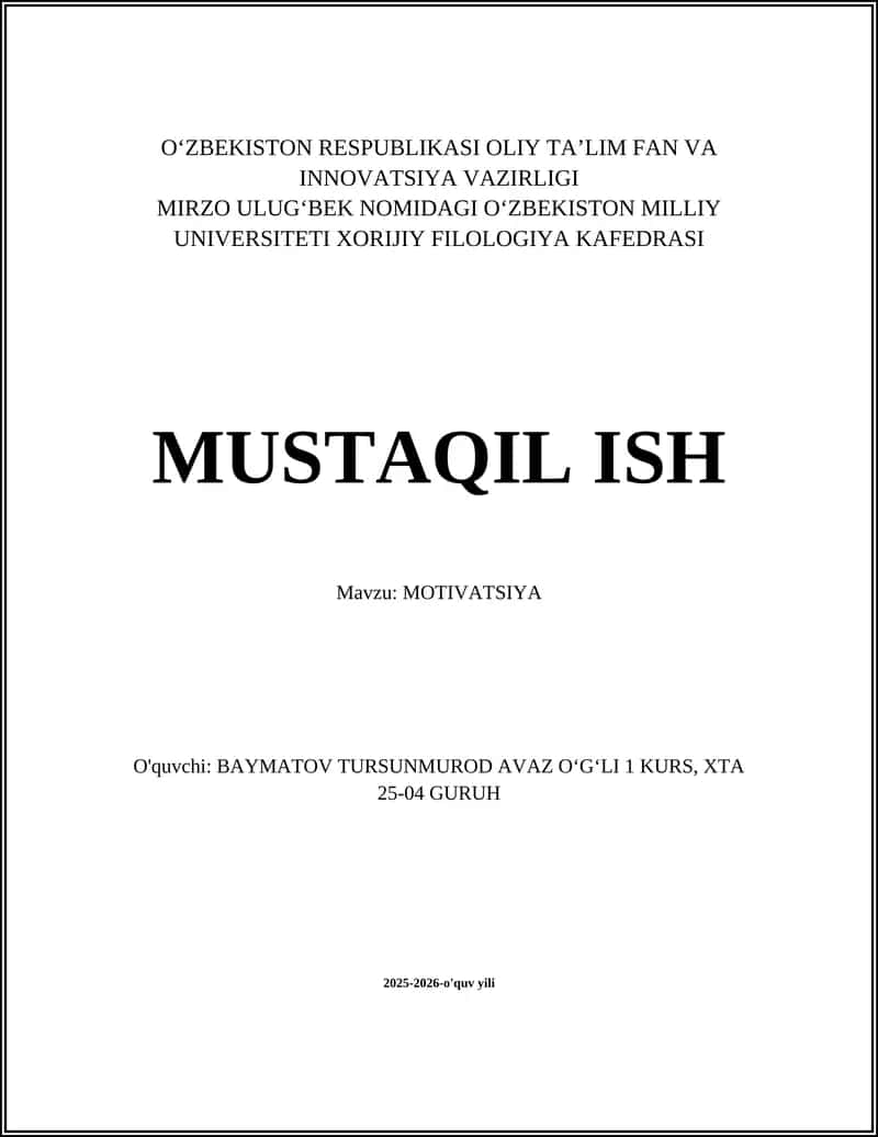 MOTIVATSIYA