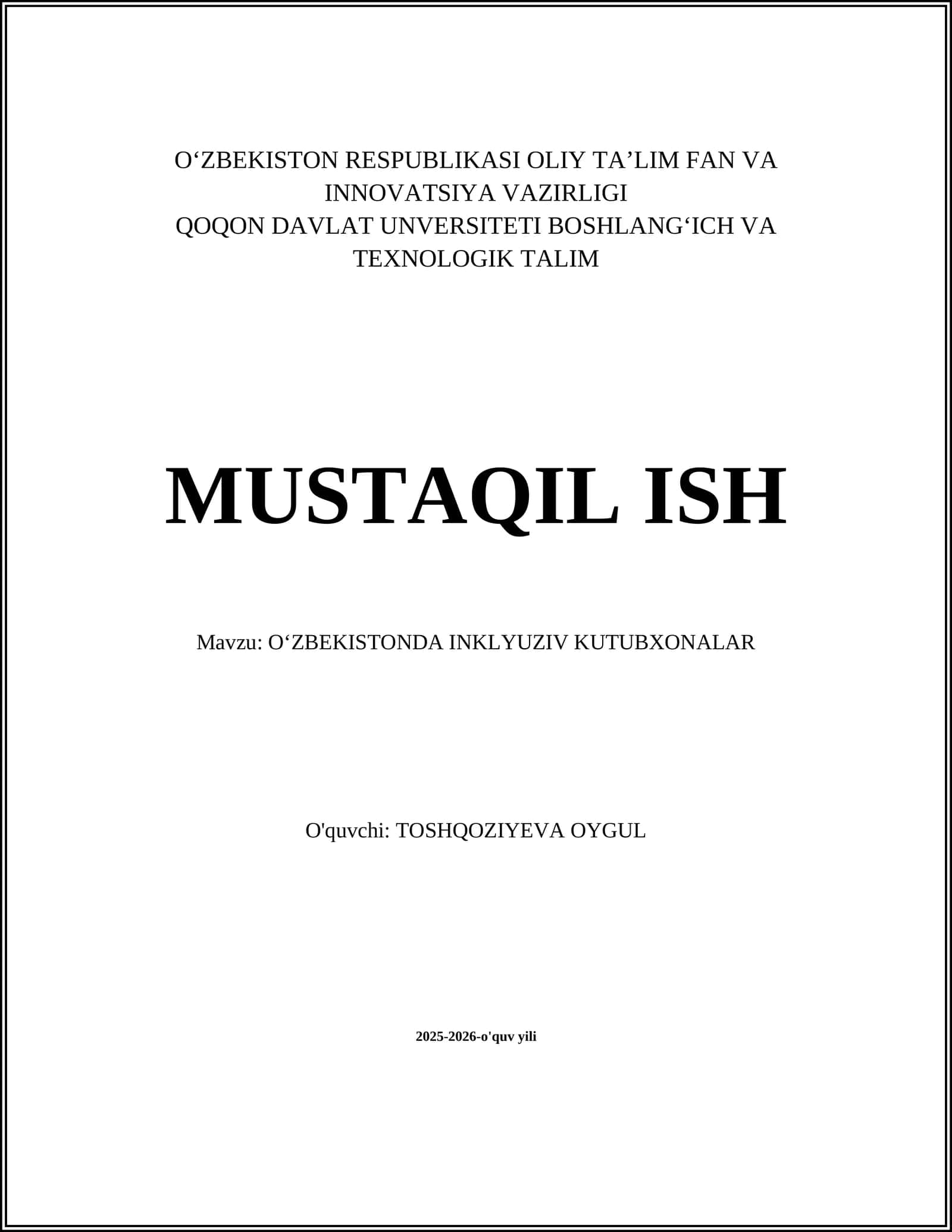 Oʻzbekistonda inkluziv kutubxonalar