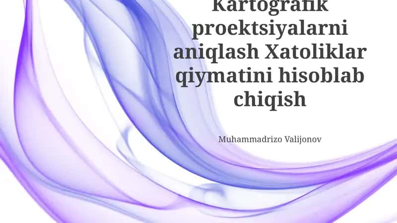 Kartografik Proyeksiyalarni Ta'riflash