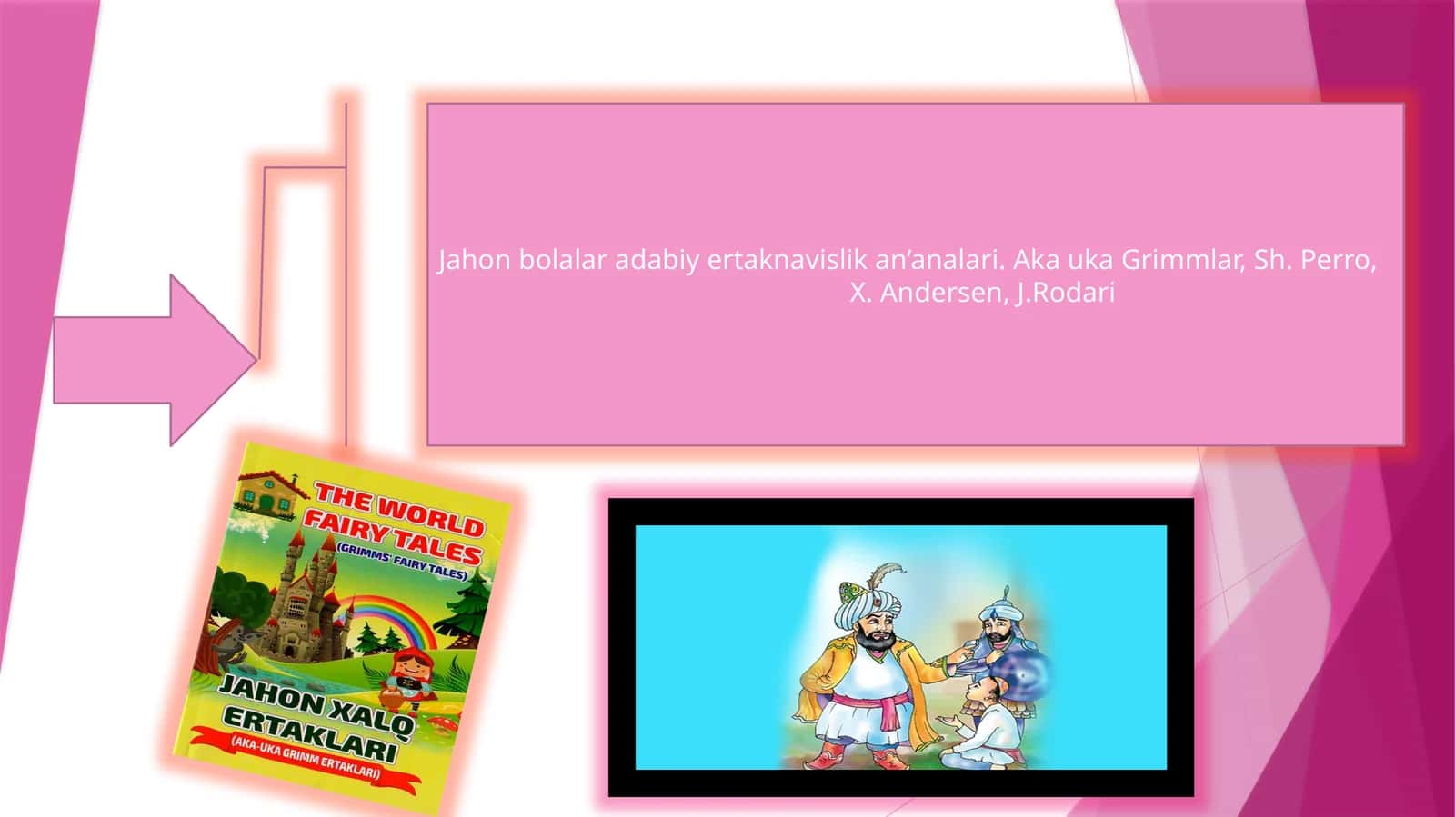 Jahon bolalar adabiy ertaknavislik an’analari. Aka uka Grimmlar, Sh. Perro, X. Andersen, J.Rodari