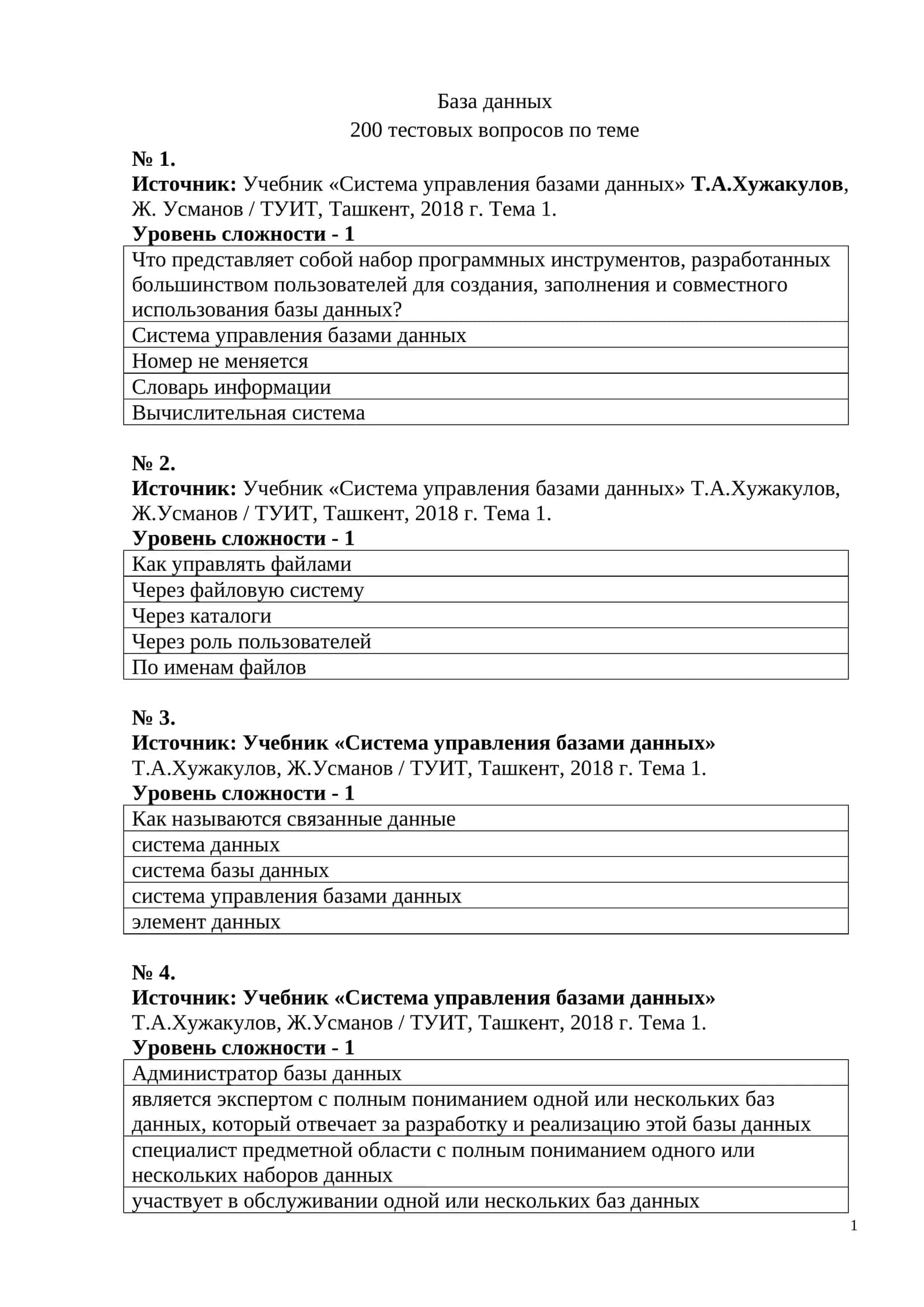 База данных
