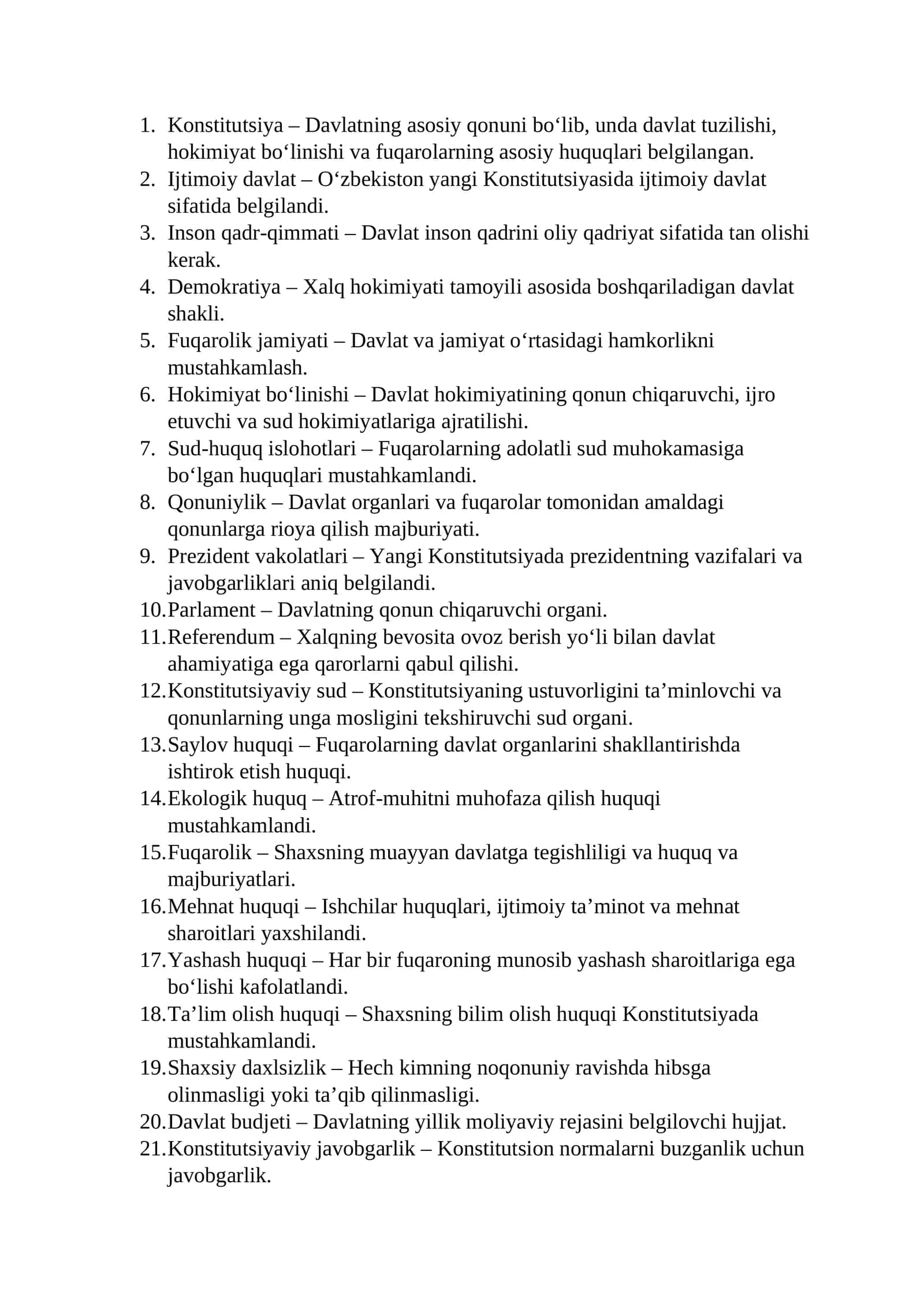 Konstitutsiya va davlat tizimi