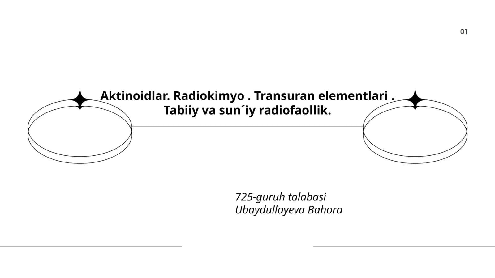 Aktinoidlar. Radiokimyo. Transuran elementlari. Tabiiy va sun´iy radiofaollik