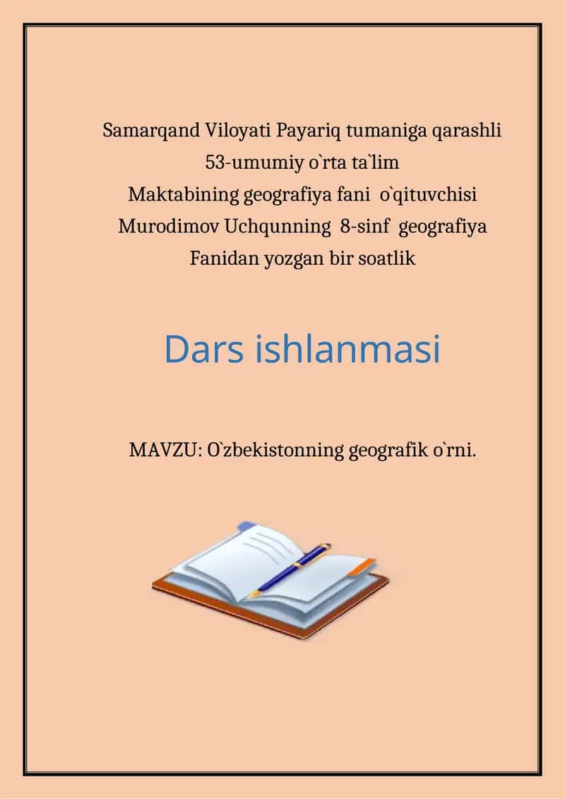 Dars ishlanmasi