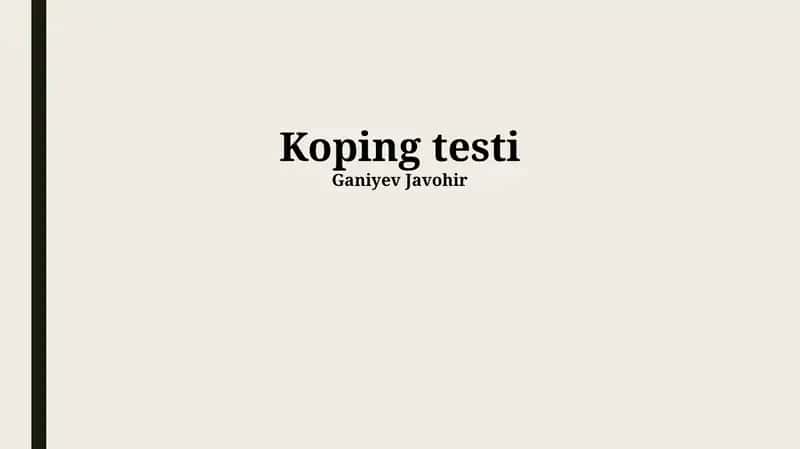 Koping testi