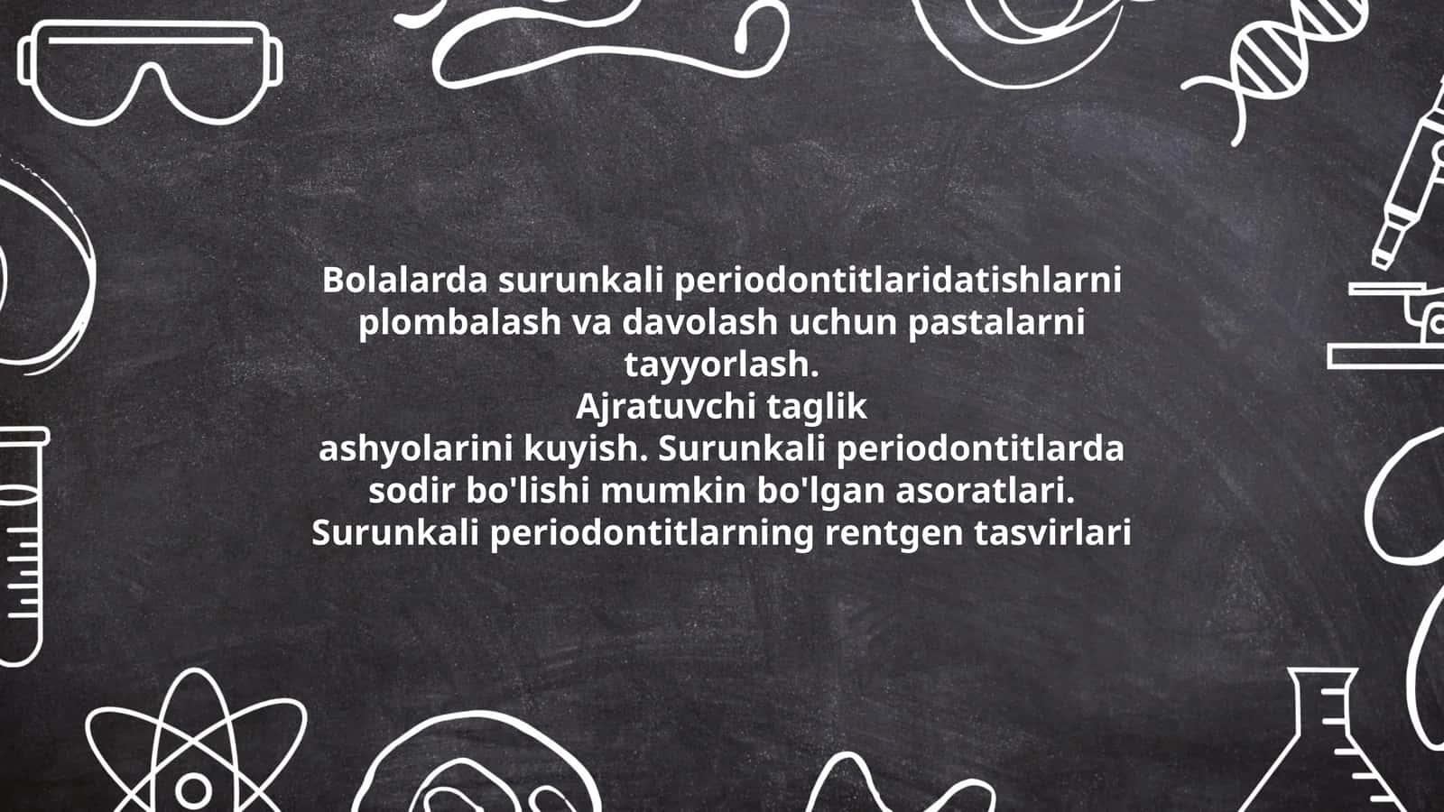 Surunkali periodontitlardagi tishlar plombalashi va davolashi