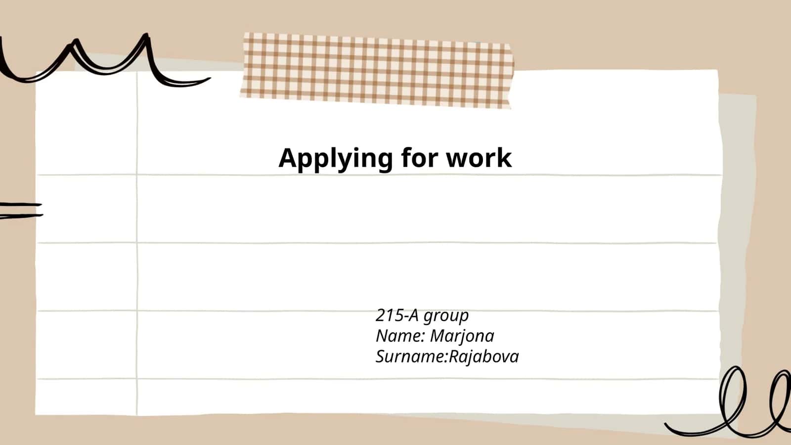 Applying for work