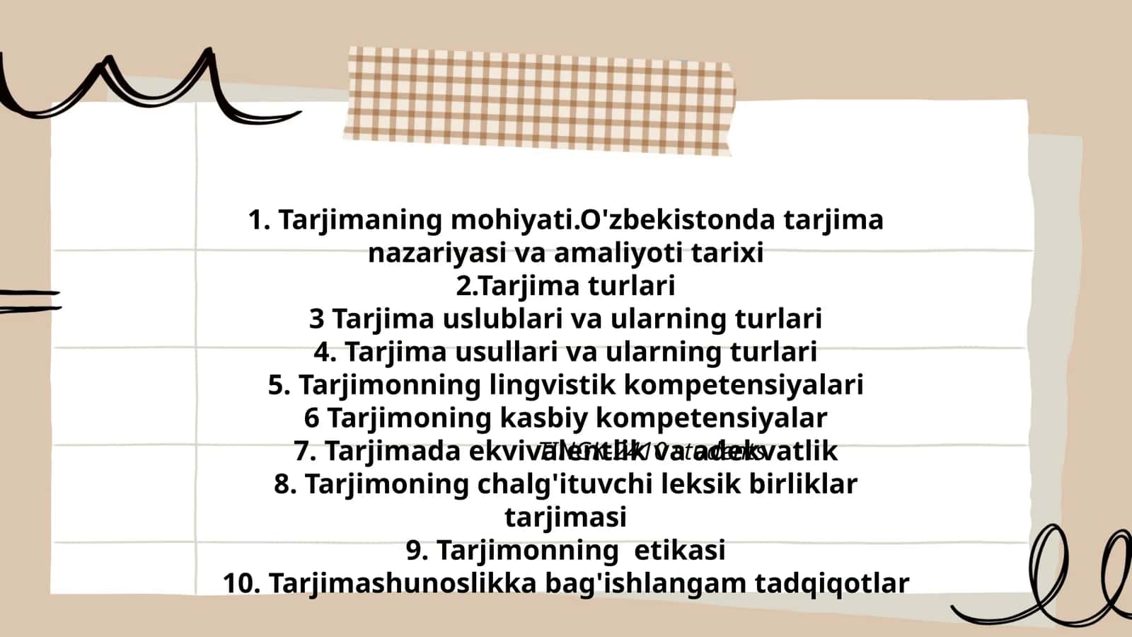 Tarjimaning mohiyati.O'zbekistonda tarjima nazariyasi va amaliyoti tarixi
