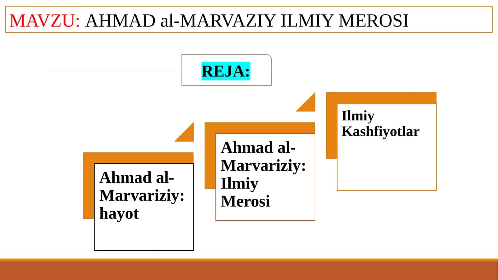 AHMAD al-MARVAZIY ILMIY MEROSI
