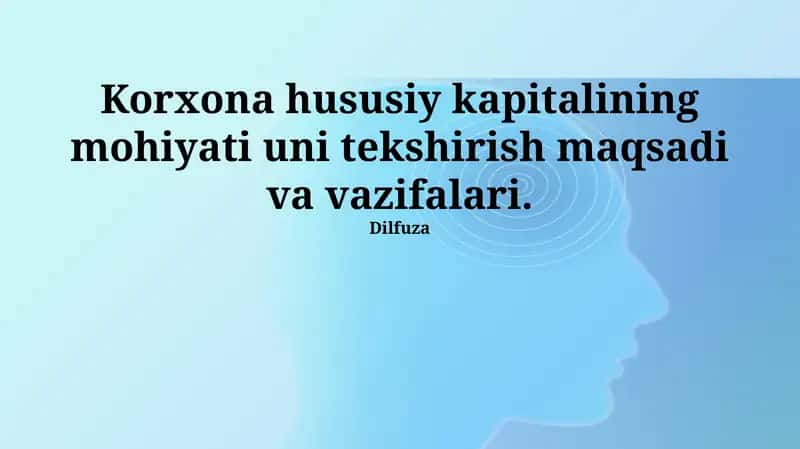 Xususiy kapitalning mohiyati