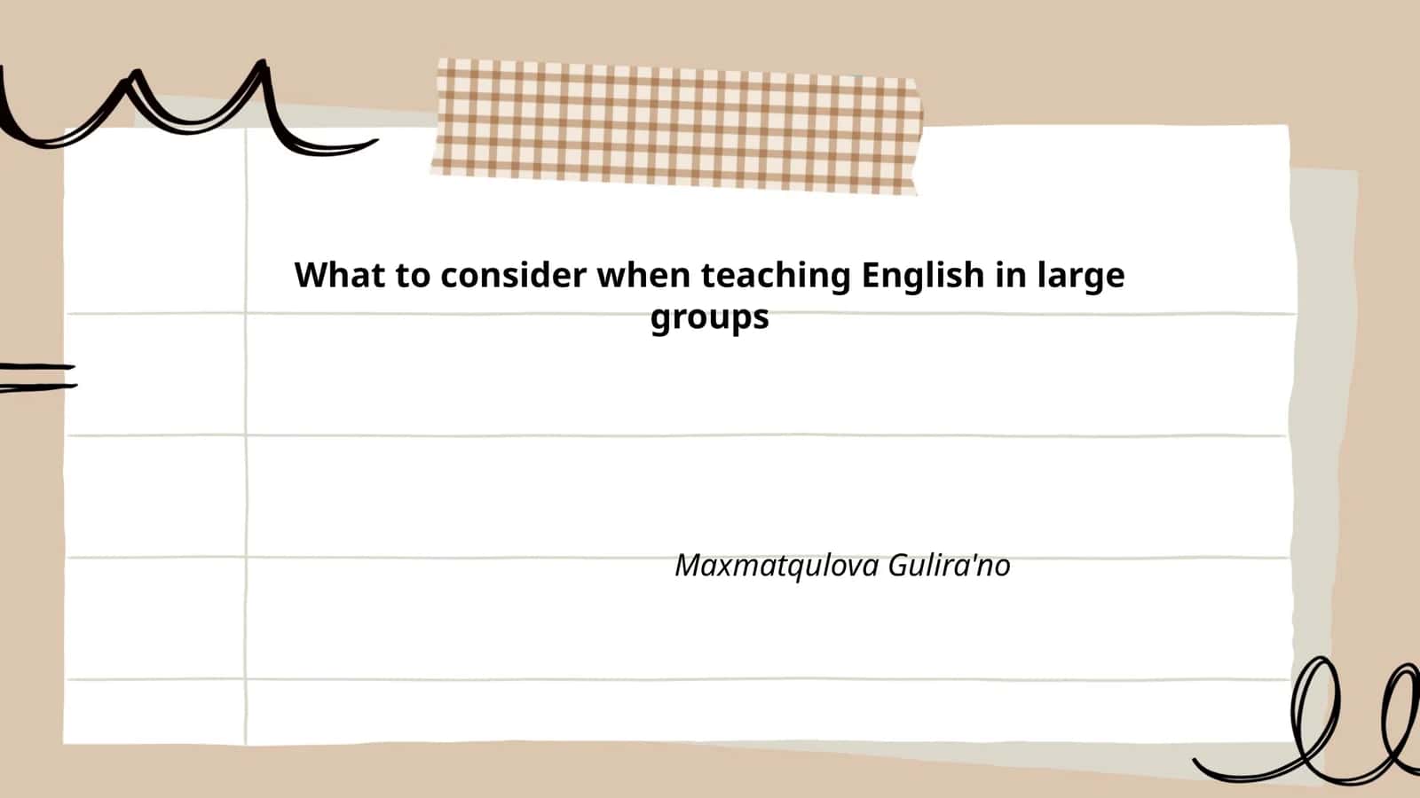 What to consider when teaching English in large groups