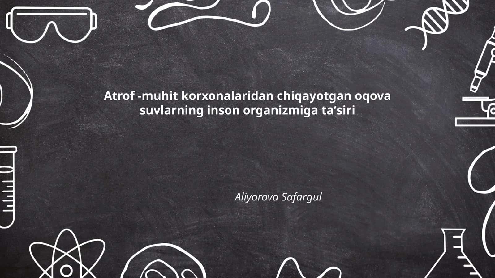 Oqova suvlarning kimyoviy tarkibi