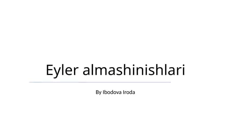 Eyler almashinishlari