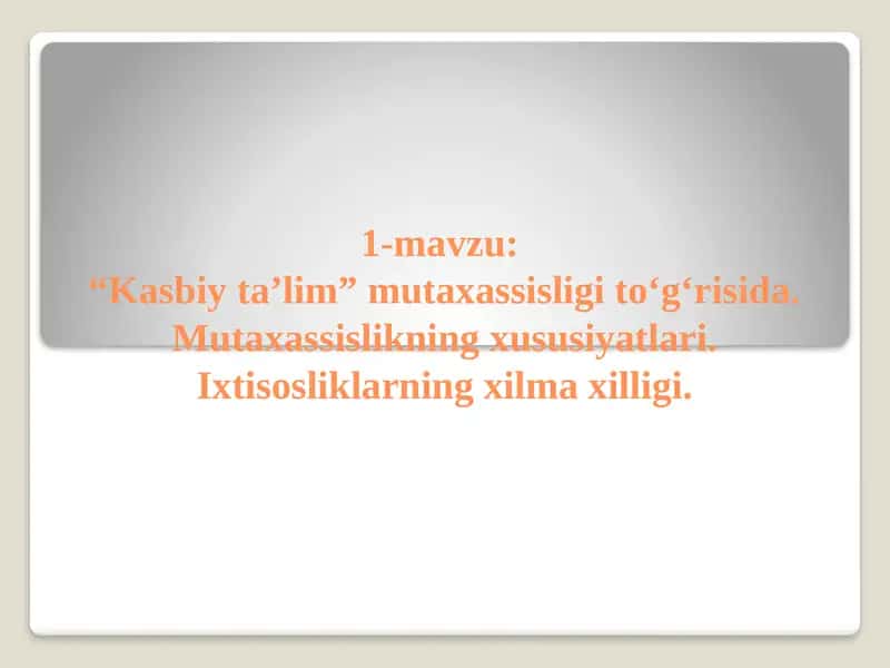 Kasbiy Ta’lim
