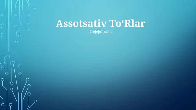 Assotsativ ToʻRlar