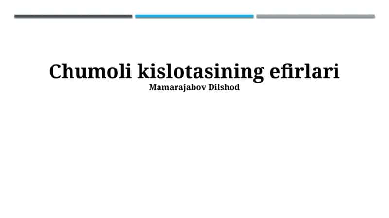 Chumoli kislotasining efirlari