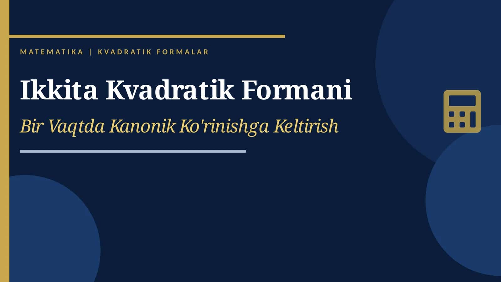 Kvadratik Formalar