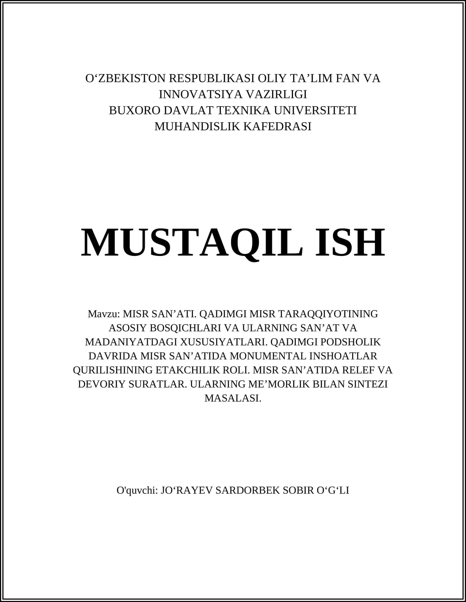 Qadimgi Misr San'ati