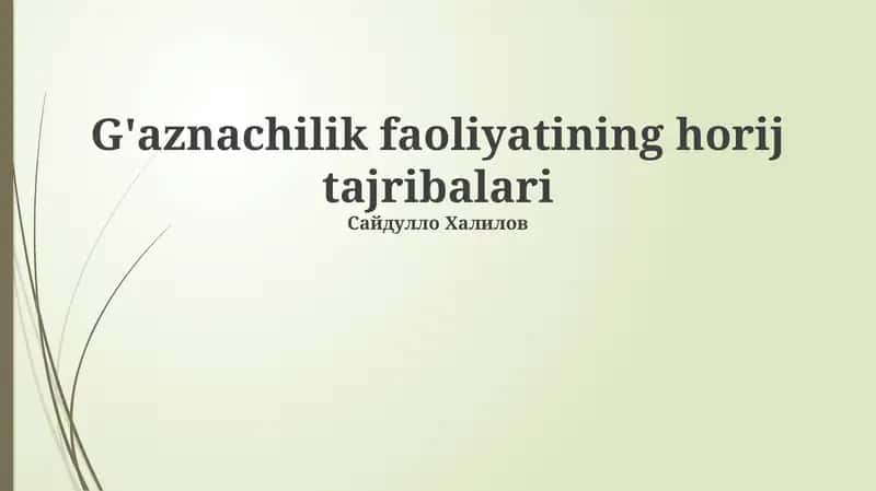 Xalqaro moliya bozorlarida ishlash