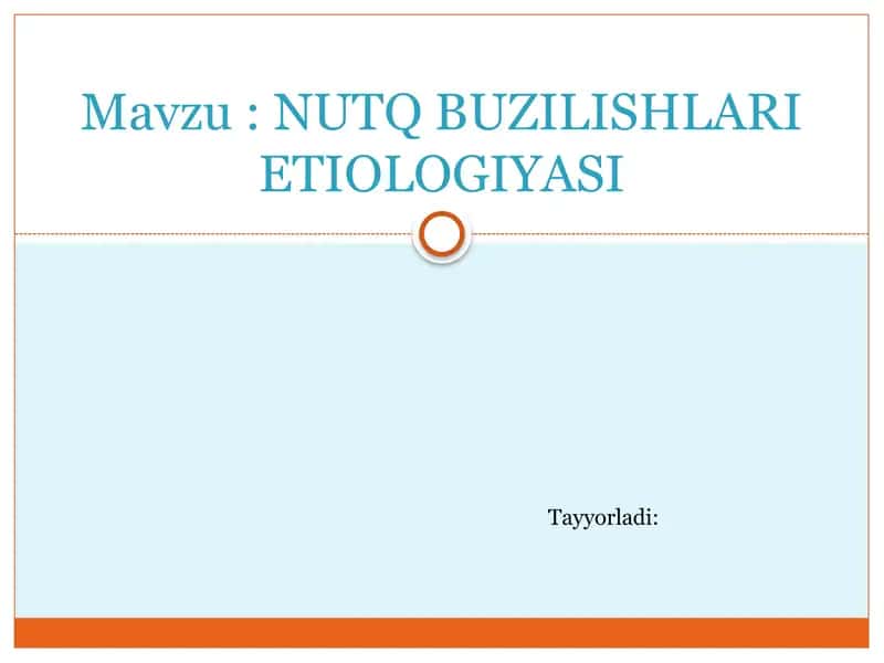 Nutq buzilishi etiologiyasi